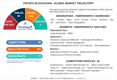 New Study from StrategyR Highlights a $8.7 Billion Global Market for FinTech Blockchain by 2026