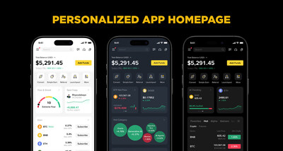 With Binance’s new AI-powered UI/UX, users can now personalize their experience and choose what they want to focus on. Information in the image above is for illustrative purposes.