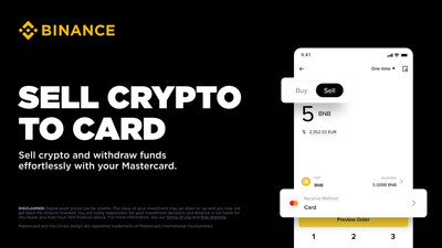 Binance users can now effortlessly convert crypto and withdraw funds to their Mastercard
