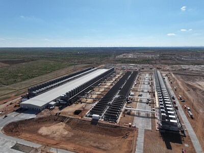 Galaxy's Helios Data Center campus under construction for Phase I, April 2026. (CNW Group/Galaxy Digital Inc.)